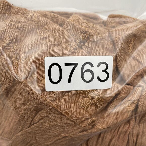 Sacred Threads Boho Maxi Skirt Embroidered One Size Brown Tiered Crinkle - Picture 8 of 8